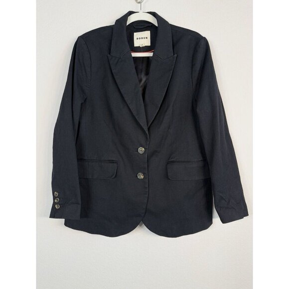 Boden Women’s Black Button Front Lined Blazer Jacket Stretch Size 16-18 Career - Picture 1 of 15